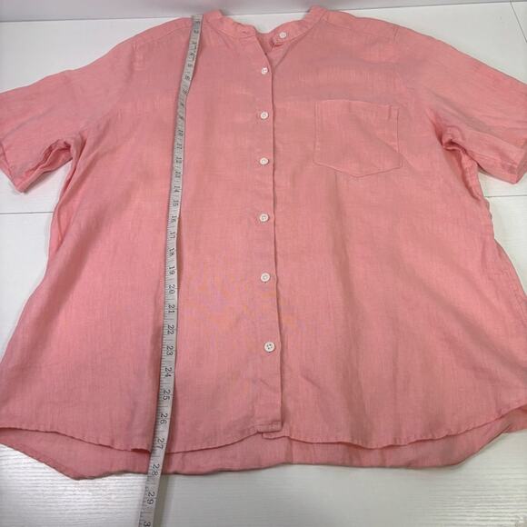 J. Jill Light Pink 100% Linen Casual Button Down Shirt Size XL XX0963 - Picture 4 of 8